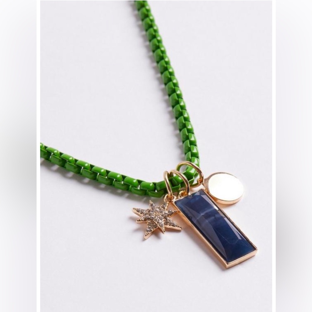 Torrid Charms and Bar with Green Chain - Turquoise